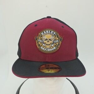 Harley Davidson Street Fiend Skull Logo New Era 59FIFTY Fitted Baseball Cap XL